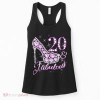 Fabulous & 20 Sparkly Shiny Heel 20th Birthday Women's Tank Top thumb 0