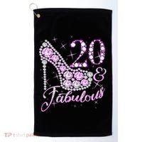 Fabulous & 20 Sparkly Shiny Heel 20th Birthday Golf Towel thumb 0