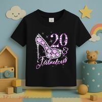 Fabulous & 20 Sparkly Shiny Heel 20th Birthday Toddler T-Shirt thumb 3