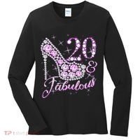 Fabulous & 20 Sparkly Shiny Heel 20th Birthday Women's Long Sleeve Shirt thumb 0