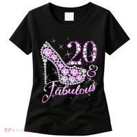Fabulous & 20 Sparkly Shiny Heel 20th Birthday Women's T-Shirt thumb 0