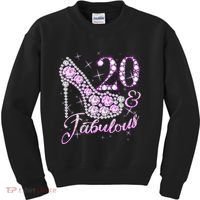 Fabulous & 20 Sparkly Shiny Heel 20th Birthday Kids Sweatshirt thumb 0