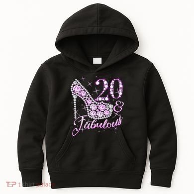 Fabulous & 20 Sparkly Shiny Heel 20th Birthday Kids Hoodie
