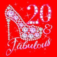 Fabulous & 20 Sparkly Shiny Heel 20th Birthday Santa Hat thumb 1
