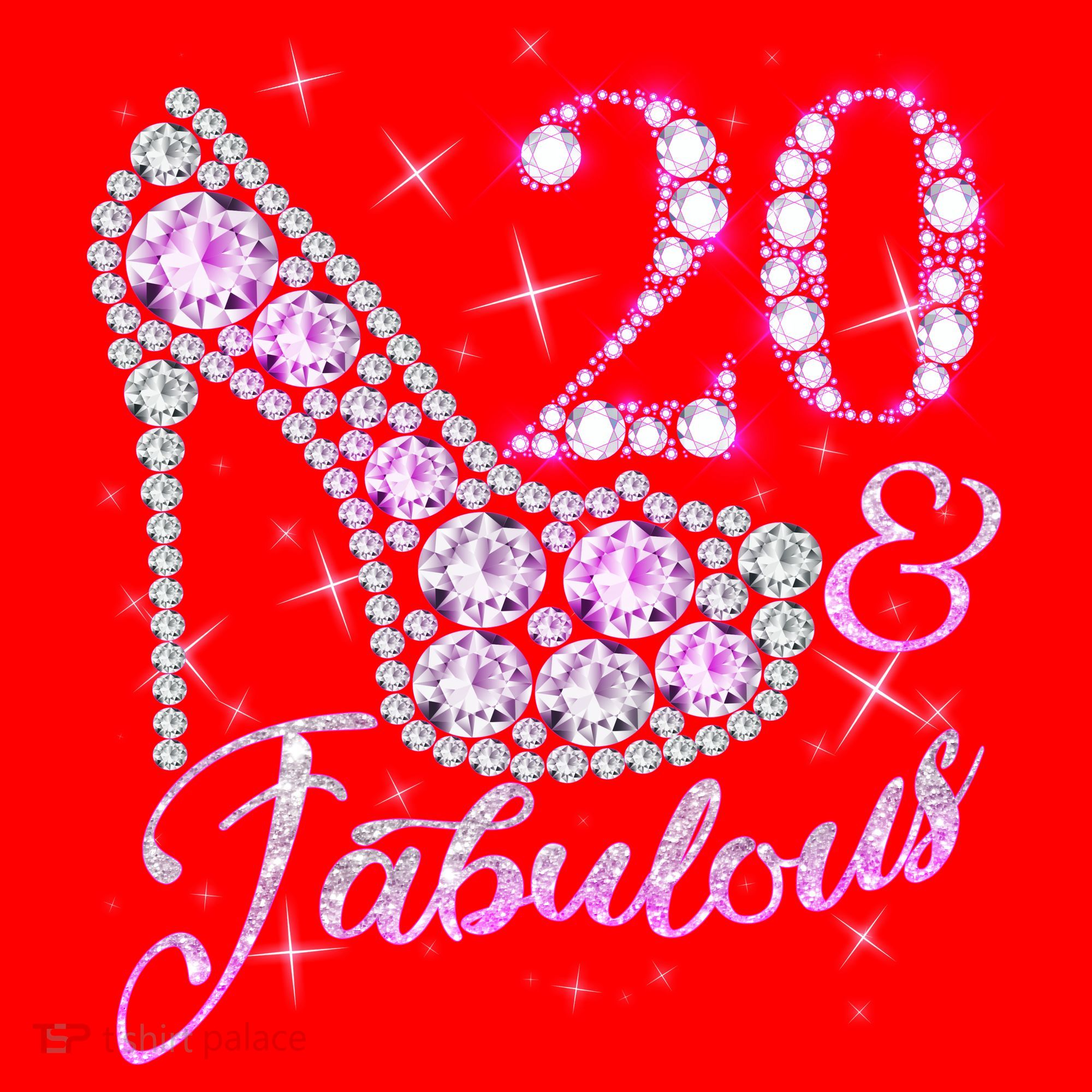 Fabulous & 20 Sparkly Shiny Heel 20th Birthday Santa Hat