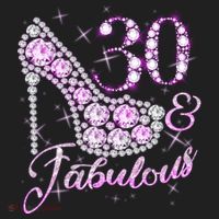 Fabulous & 30 Sparkly Shiny Heel 30th Birthday Women's Sweatshirt thumb 2