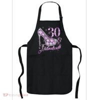 Fabulous & 30 Sparkly Shiny Heel 30th Birthday Apron thumb 0