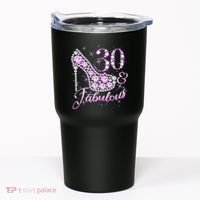 Fabulous & 30 Sparkly Shiny Heel 30th Birthday Tumbler thumb 0
