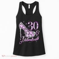 Fabulous & 30 Sparkly Shiny Heel 30th Birthday Women's Tank Top thumb 0