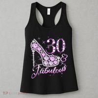 Fabulous & 30 Sparkly Shiny Heel 30th Birthday Women's Tank Top thumb 3
