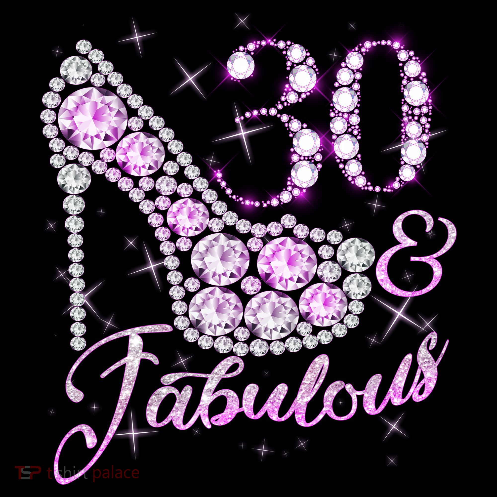 Fabulous & 30 Sparkly Shiny Heel 30th Birthday Women's Tank Top