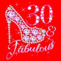 Fabulous & 30 Sparkly Shiny Heel 30th Birthday Santa Hat thumb 1
