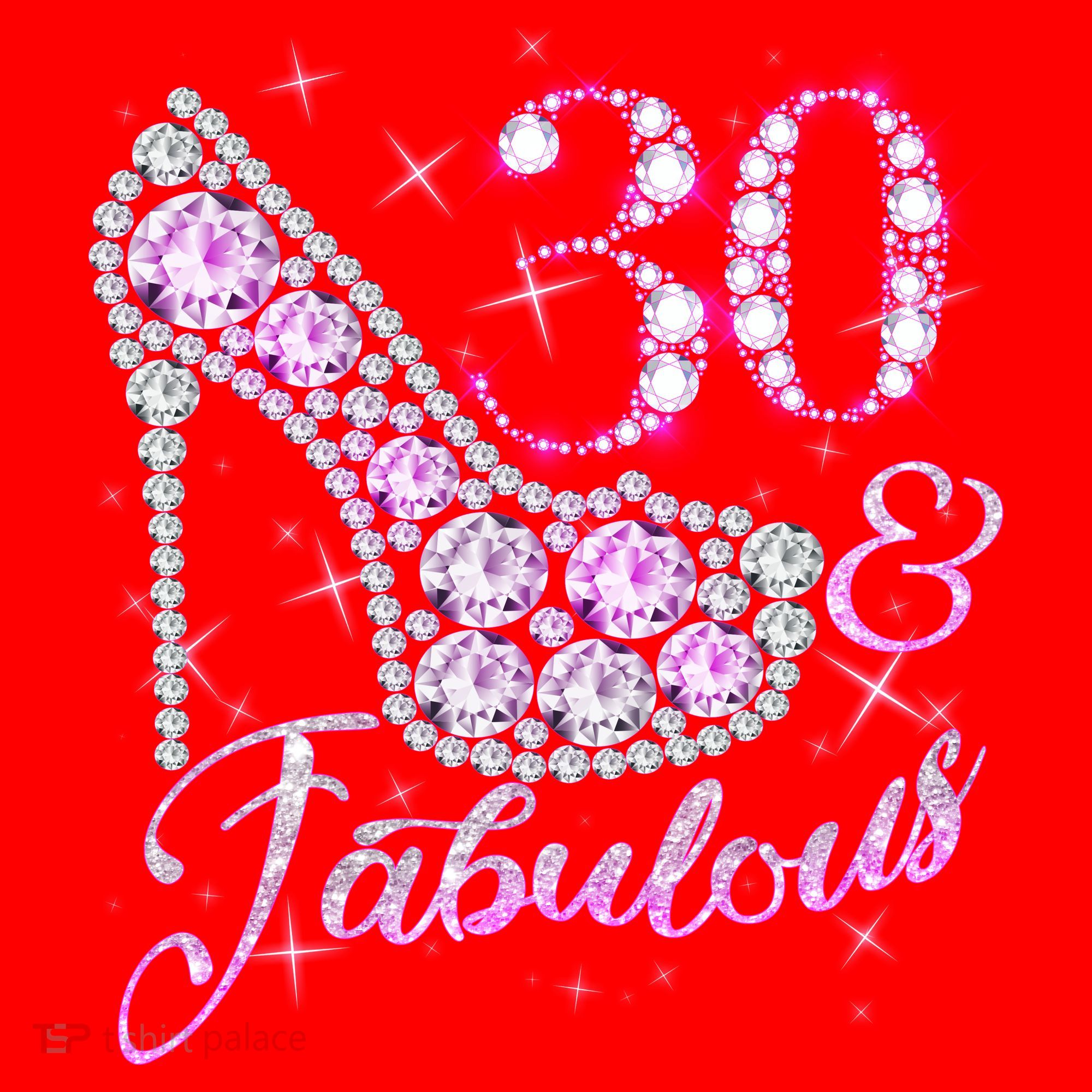 Fabulous & 30 Sparkly Shiny Heel 30th Birthday Santa Hat