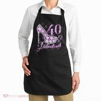 Fabulous & 40 Sparkly Shiny Heel 40th Birthday Apron thumb 2