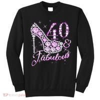 Fabulous & 40 Sparkly Shiny Heel 40th Birthday Sweatshirt thumb 0