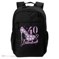 Fabulous & 40 Sparkly Shiny Heel 40th Birthday Backpack thumb 0