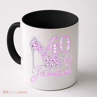 Fabulous & 40 Sparkly Shiny Heel 40th Birthday Coffee Mug thumb 0