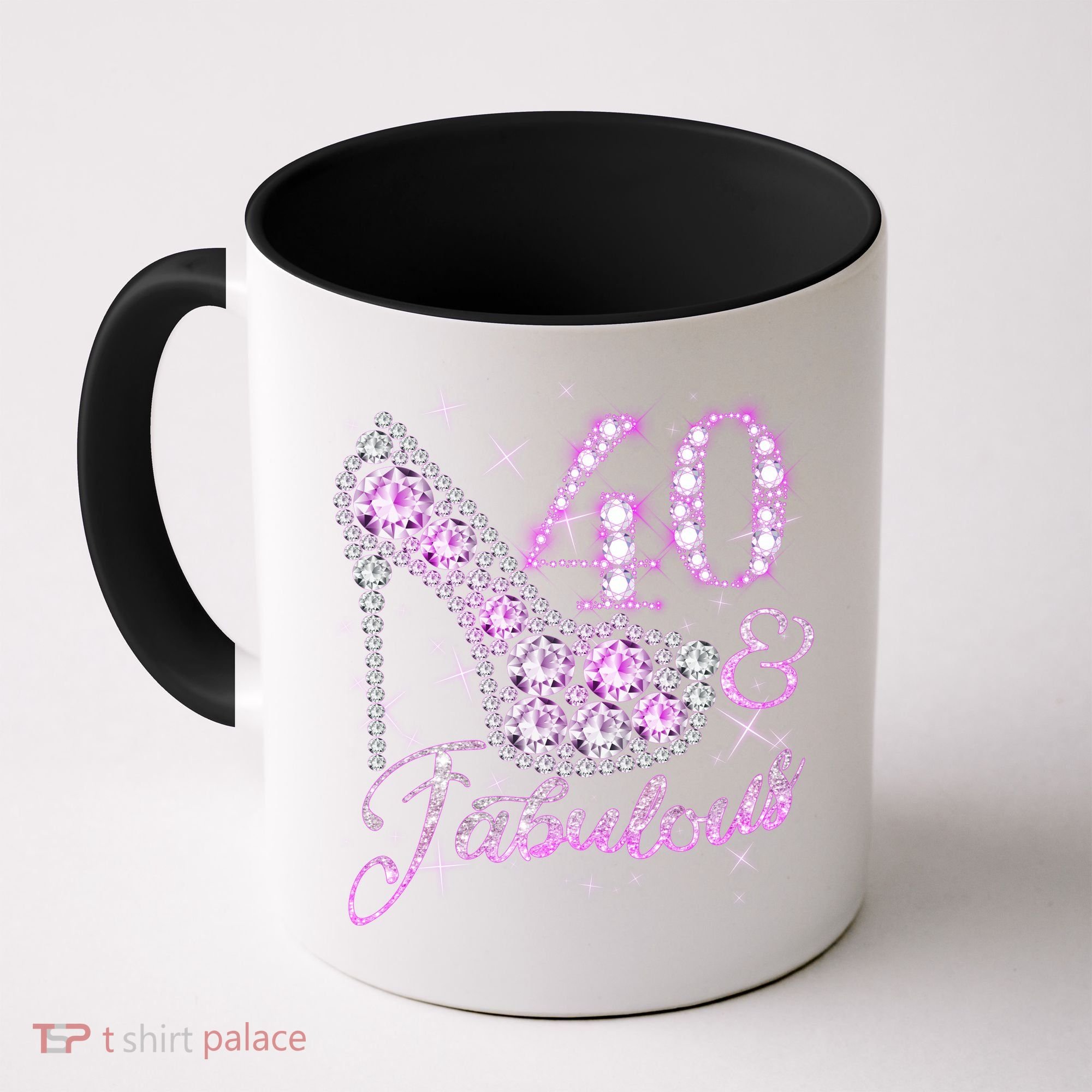 Fabulous & 40 Sparkly Shiny Heel 40th Birthday Coffee Mug