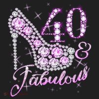 Fabulous & 40 Sparkly Shiny Heel 40th Birthday Hat thumb 2