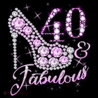 Fabulous & 40 Sparkly Shiny Heel 40th Birthday Women's T-Shirt thumb 6