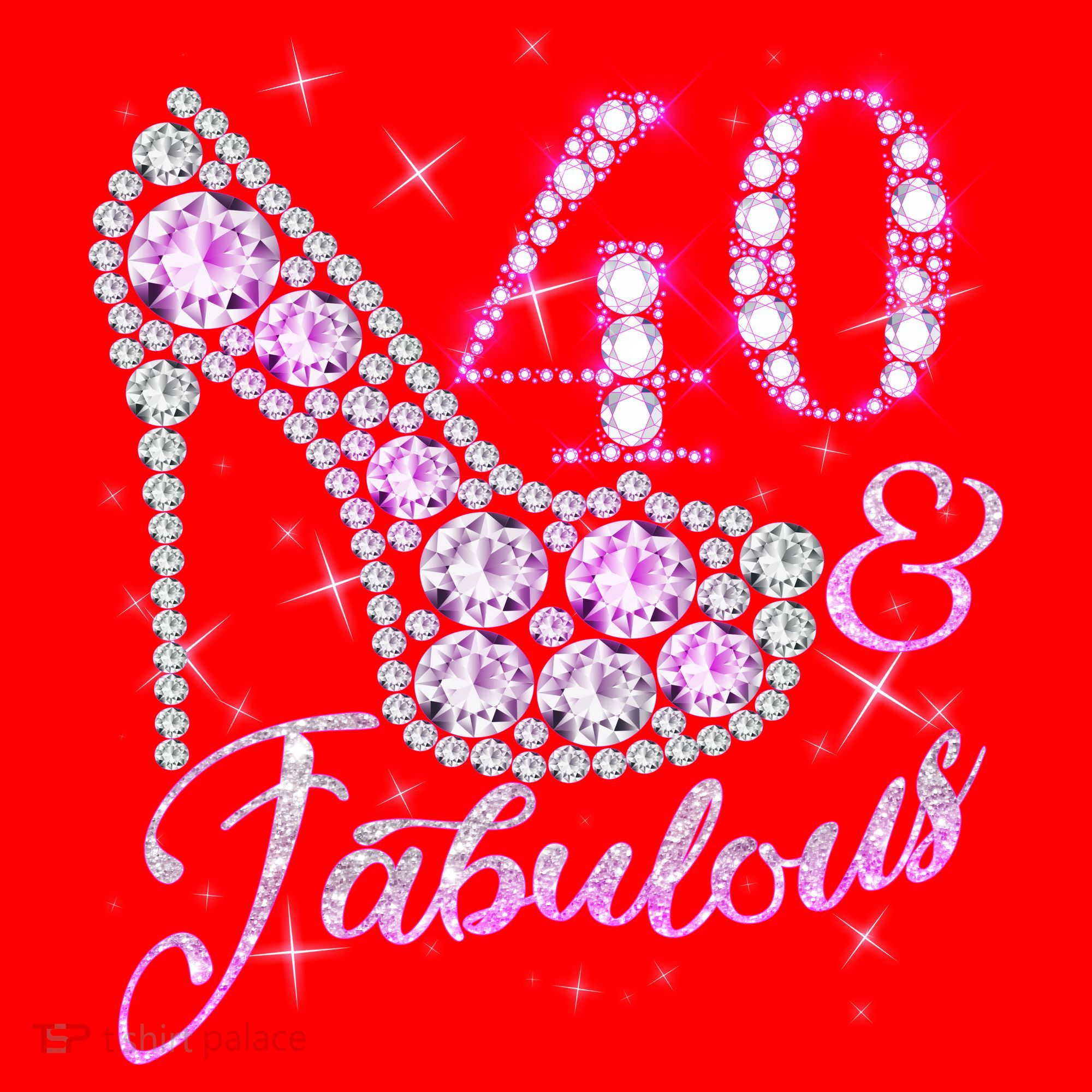 Fabulous & 40 Sparkly Shiny Heel 40th Birthday Santa Hat