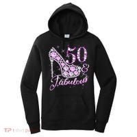 Fabulous & 50 Sparkly Shiny Heel 50th Birthday Women's Hoodie thumb 0