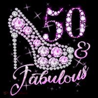 Fabulous & 50 Sparkly Shiny Heel 50th Birthday Women's Tank Top thumb 5