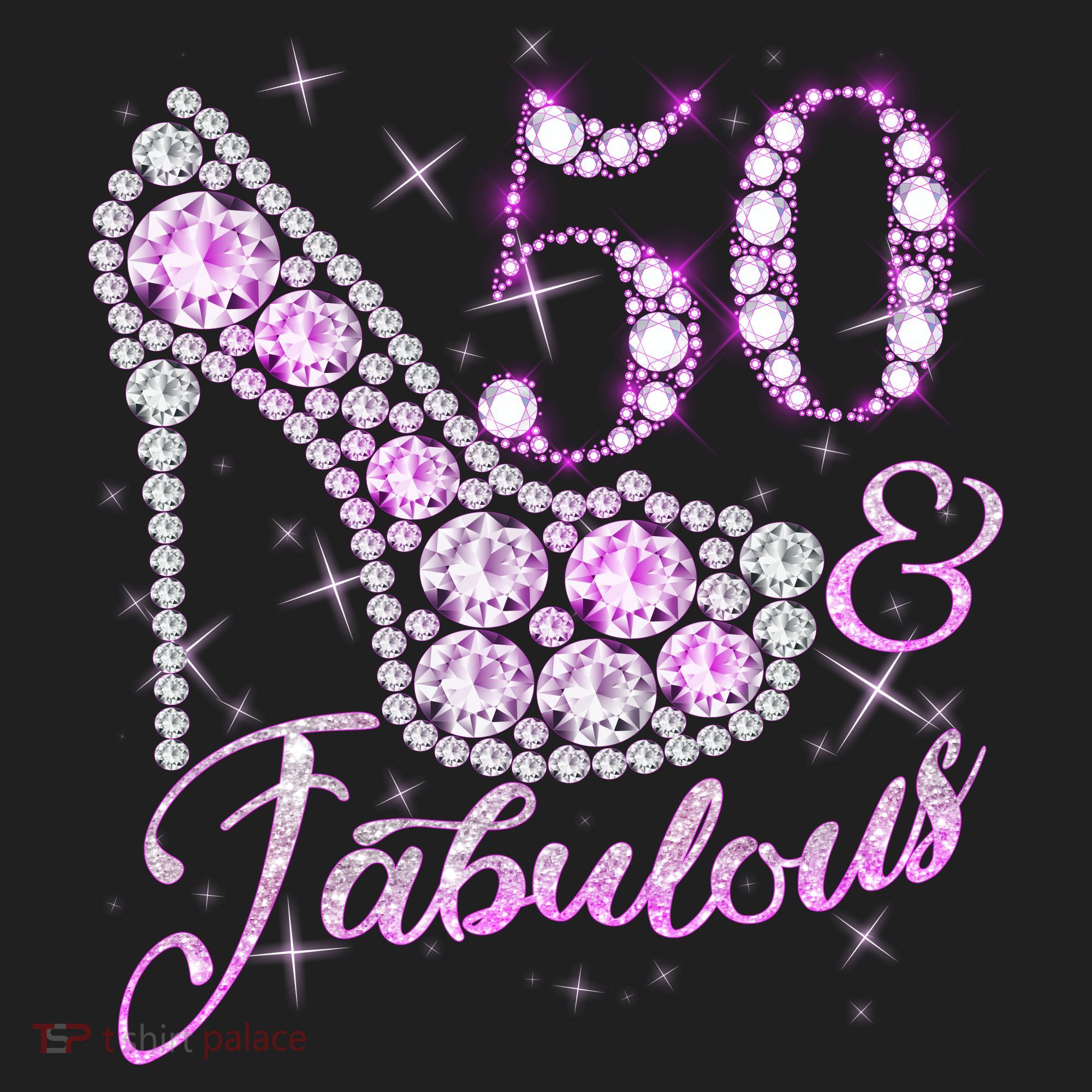 Fabulous & 50 Sparkly Shiny Heel 50th Birthday Hat