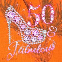 Fabulous & 50 Sparkly Shiny Heel 50th Birthday Kati Licensed 12" Camo Cuffed Beanie thumb 2