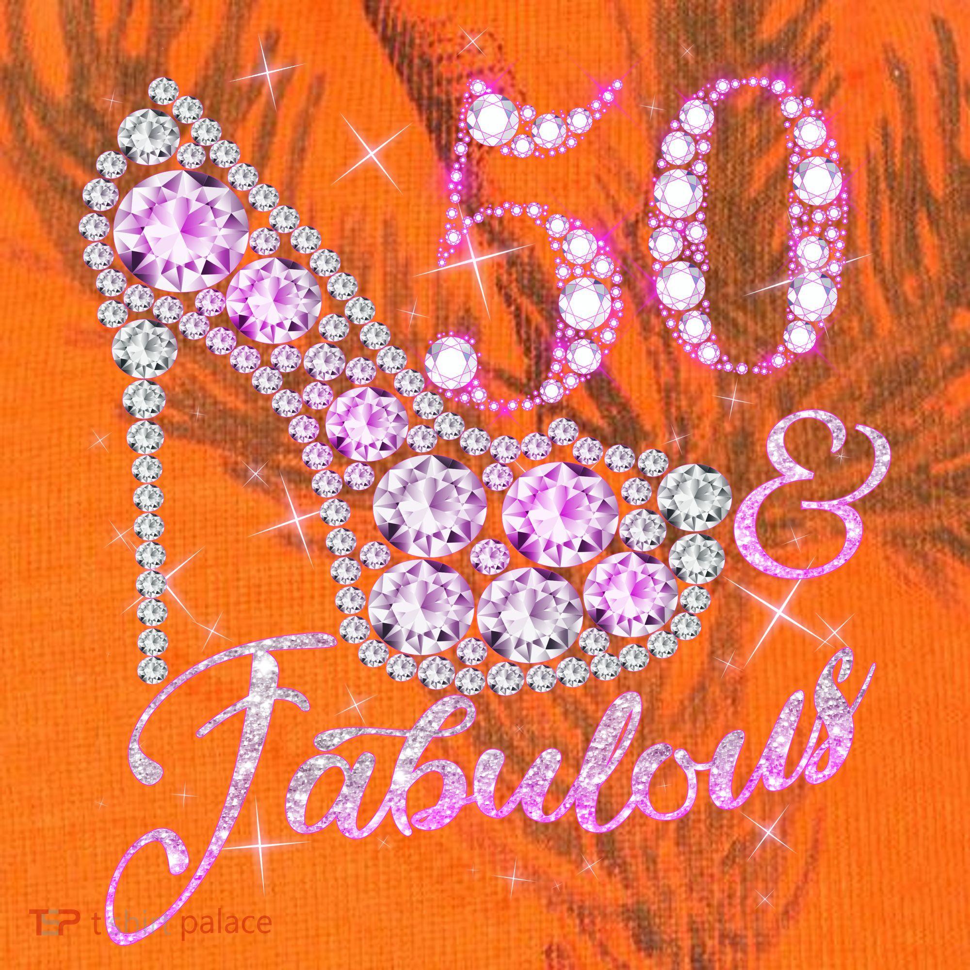 Fabulous & 50 Sparkly Shiny Heel 50th Birthday Kati Licensed 12" Camo Cuffed Beanie