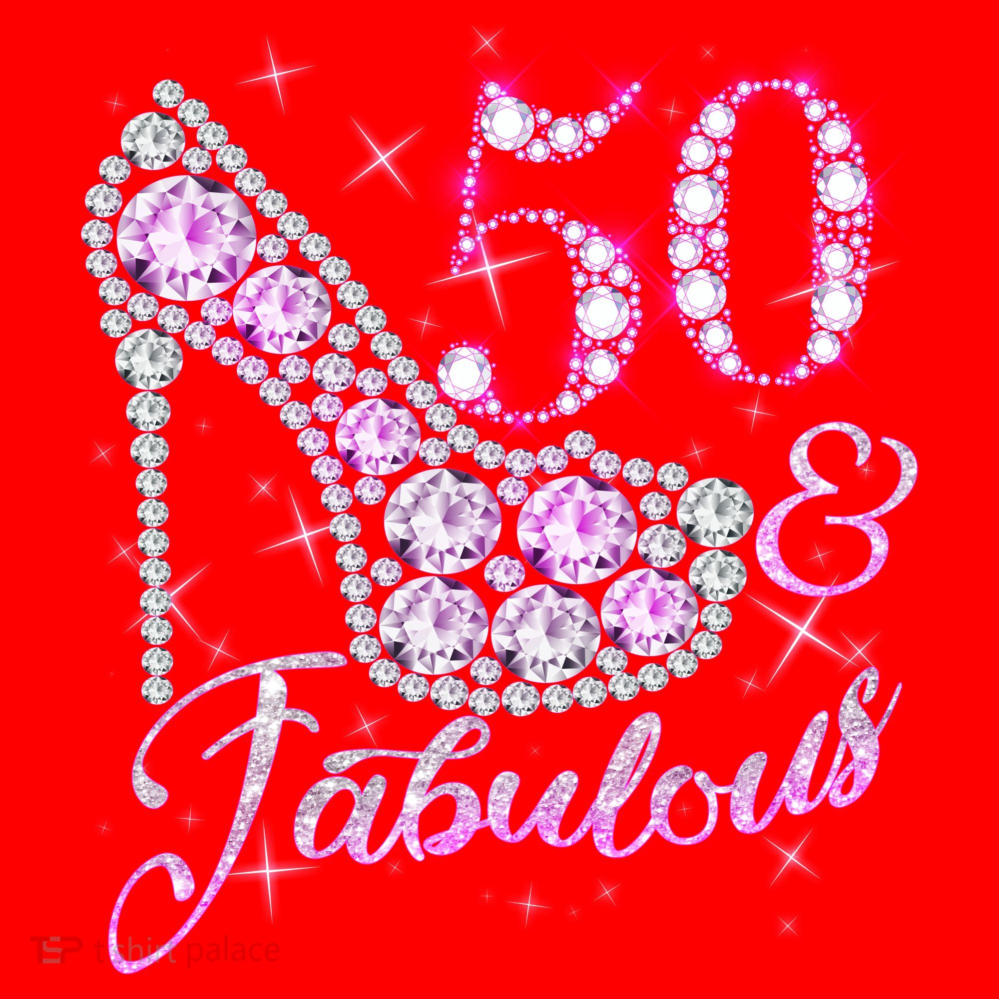 Fabulous & 50 Sparkly Shiny Heel 50th Birthday Santa Hat