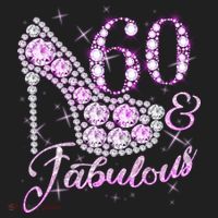 Fabulous & 60 Sparkly Shiny Heel 60th Birthday Women's Sweatshirt thumb 2