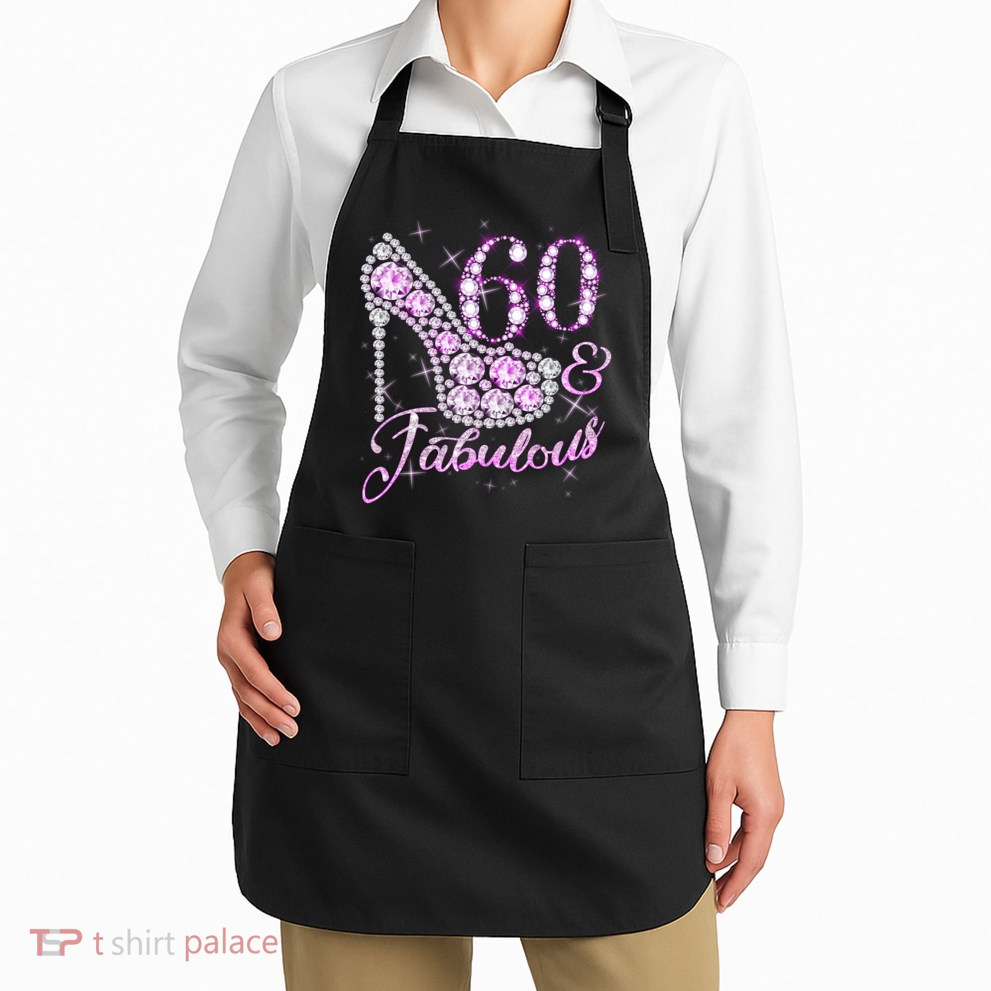Fabulous & 60 Sparkly Shiny Heel 60th Birthday Apron