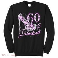 Fabulous & 60 Sparkly Shiny Heel 60th Birthday Sweatshirt thumb 0