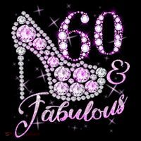 Fabulous & 60 Sparkly Shiny Heel 60th Birthday Sweatshirt thumb 3