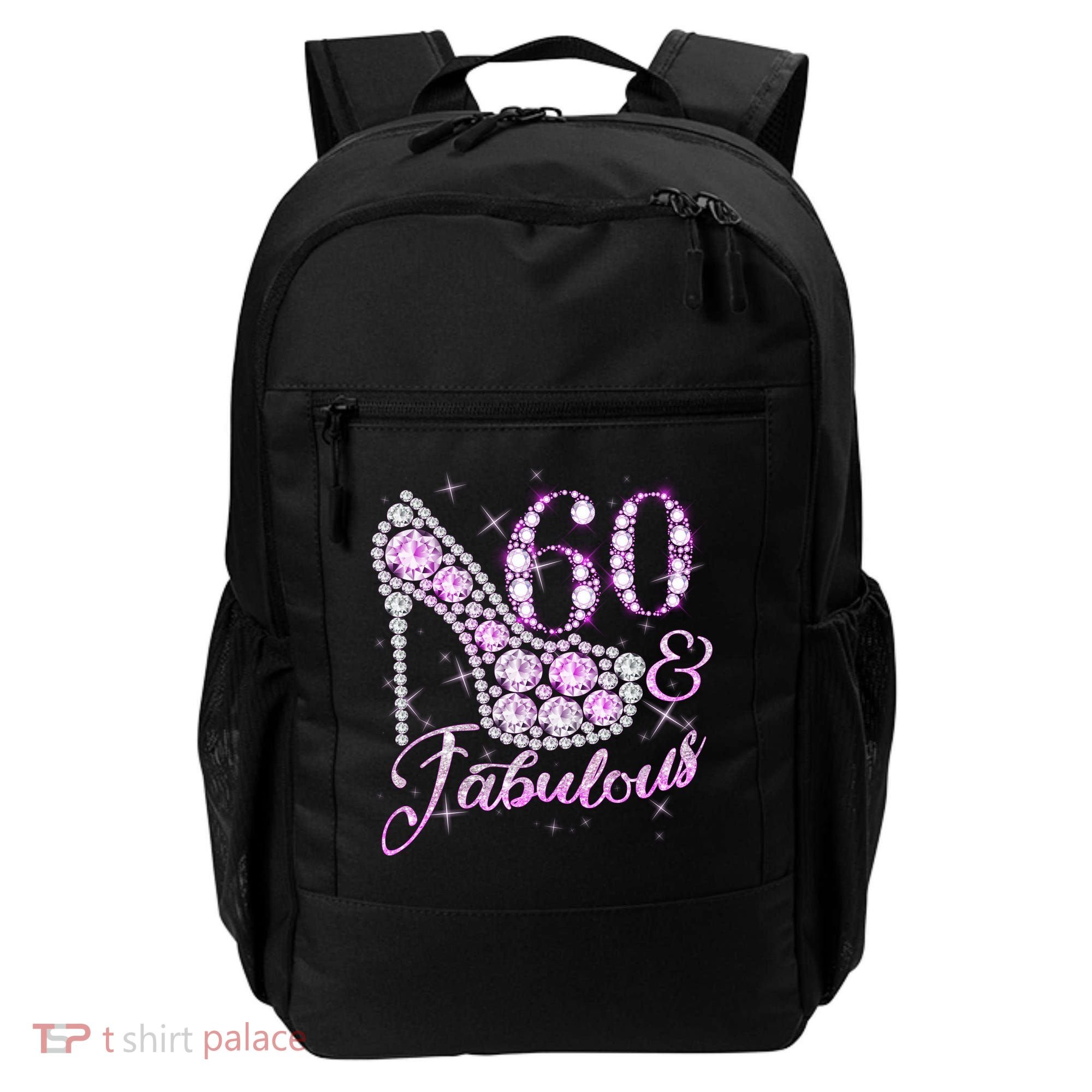 Fabulous & 60 Sparkly Shiny Heel 60th Birthday Backpack