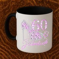 Fabulous & 60 Sparkly Shiny Heel 60th Birthday Coffee Mug thumb 2