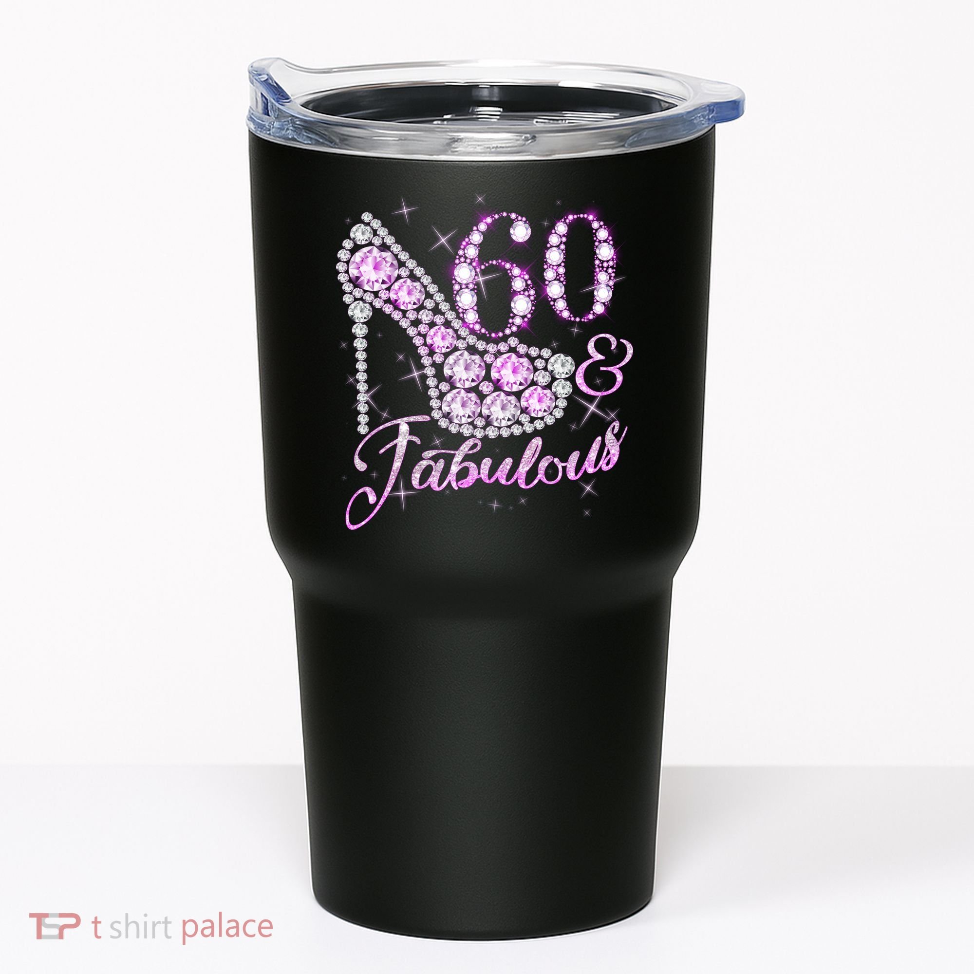 Fabulous & 60 Sparkly Shiny Heel 60th Birthday Tumbler