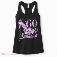 Fabulous & 60 Sparkly Shiny Heel 60th Birthday Women's Tank Top thumb 0