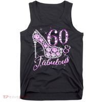 Fabulous & 60 Sparkly Shiny Heel 60th Birthday Tank Top thumb 0