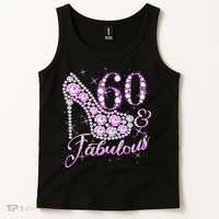 Fabulous & 60 Sparkly Shiny Heel 60th Birthday Tank Top thumb 2