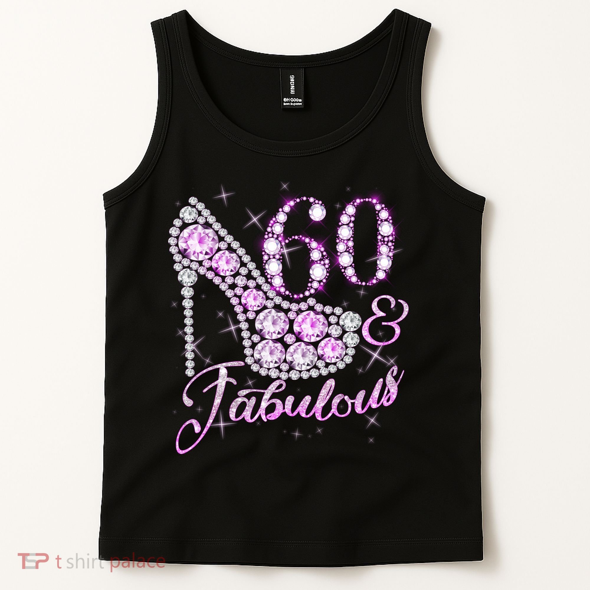 Fabulous & 60 Sparkly Shiny Heel 60th Birthday Tank Top