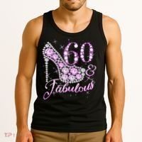Fabulous & 60 Sparkly Shiny Heel 60th Birthday Tank Top thumb 3