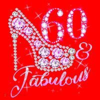 Fabulous & 60 Sparkly Shiny Heel 60th Birthday Santa Hat thumb 1