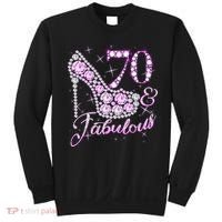 Fabulous & 70 Sparkly Shiny Heel 70th Birthday Sweatshirt thumb 0