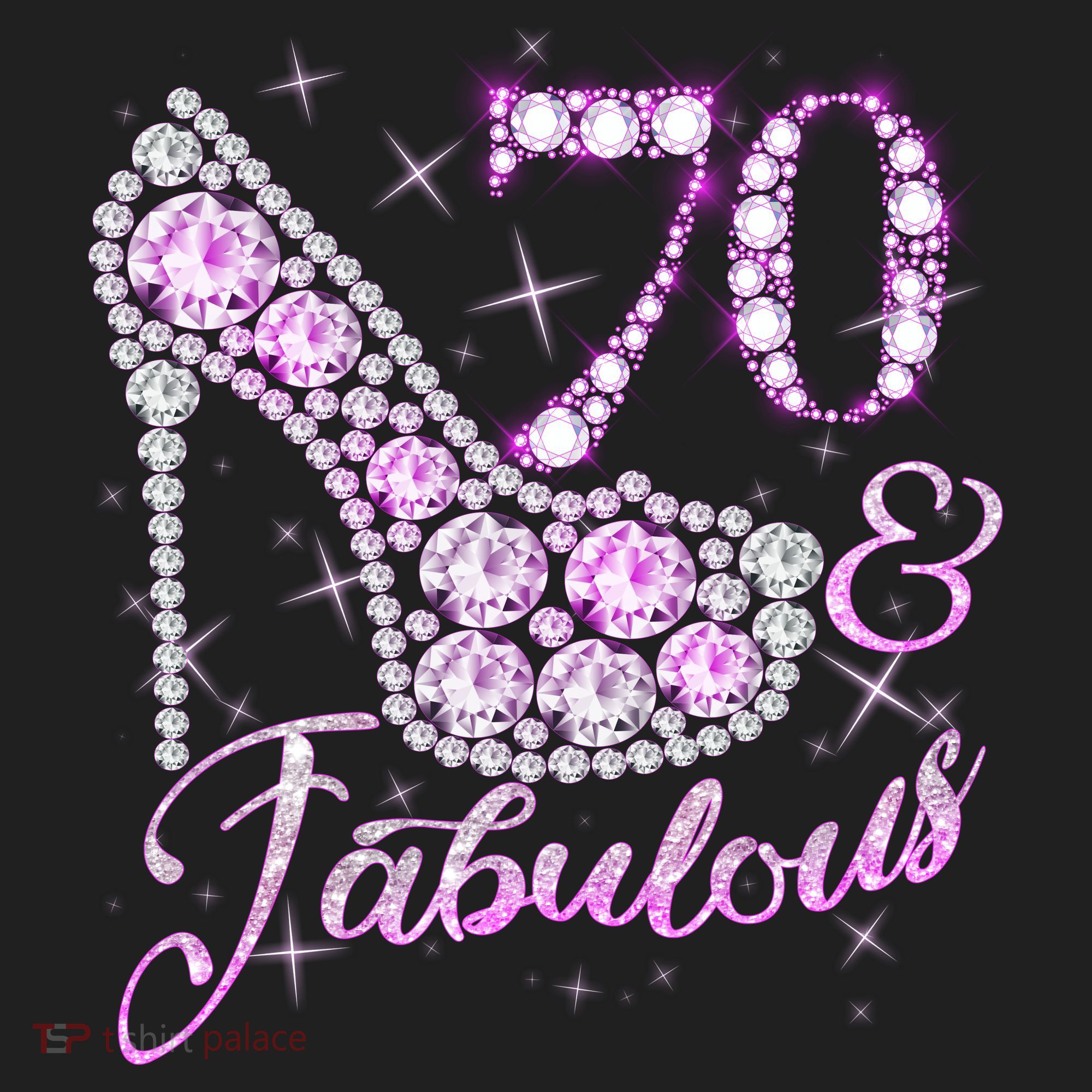 Fabulous & 70 Sparkly Shiny Heel 70th Birthday Beanie
