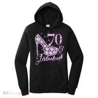 Fabulous & 70 Sparkly Shiny Heel 70th Birthday Women's Hoodie thumb 0
