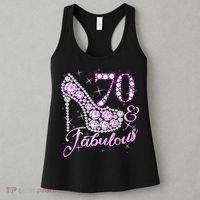 Fabulous & 70 Sparkly Shiny Heel 70th Birthday Women's Tank Top thumb 3