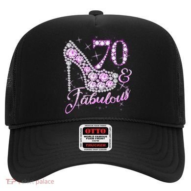 Fabulous & 70 Sparkly Shiny Heel 70th Birthday Hat