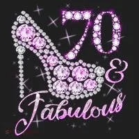 Fabulous & 70 Sparkly Shiny Heel 70th Birthday Hat thumb 2